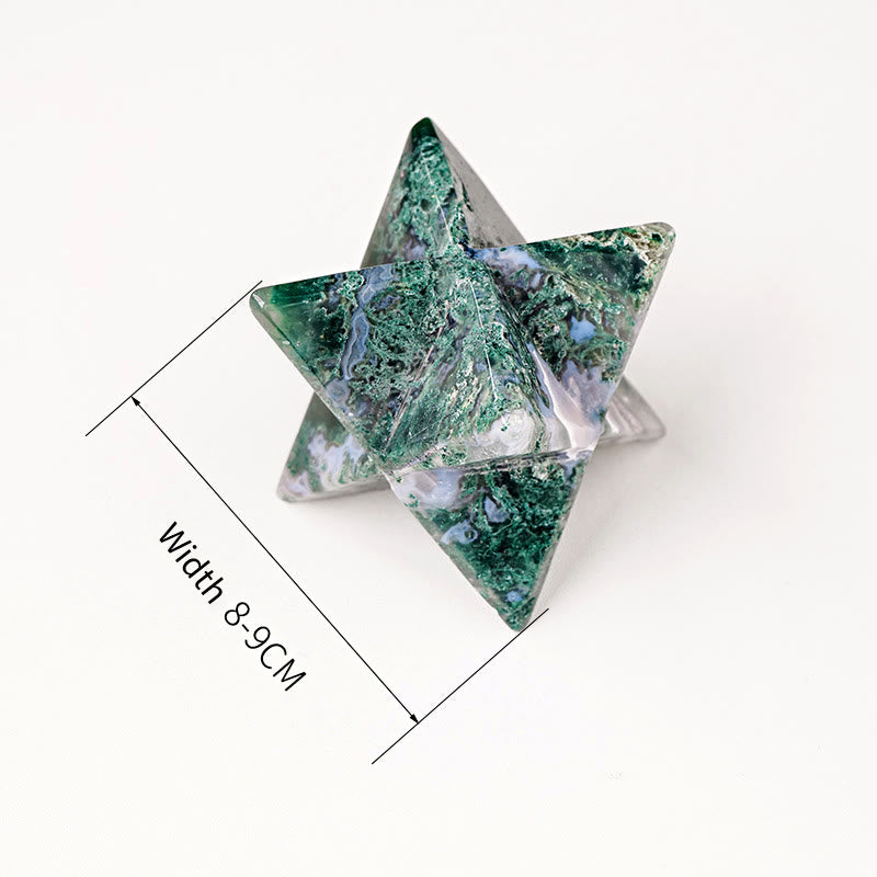 Olivenorma Natural Moss Agate Merkaba Ornament Gemstone Decoration - image 3