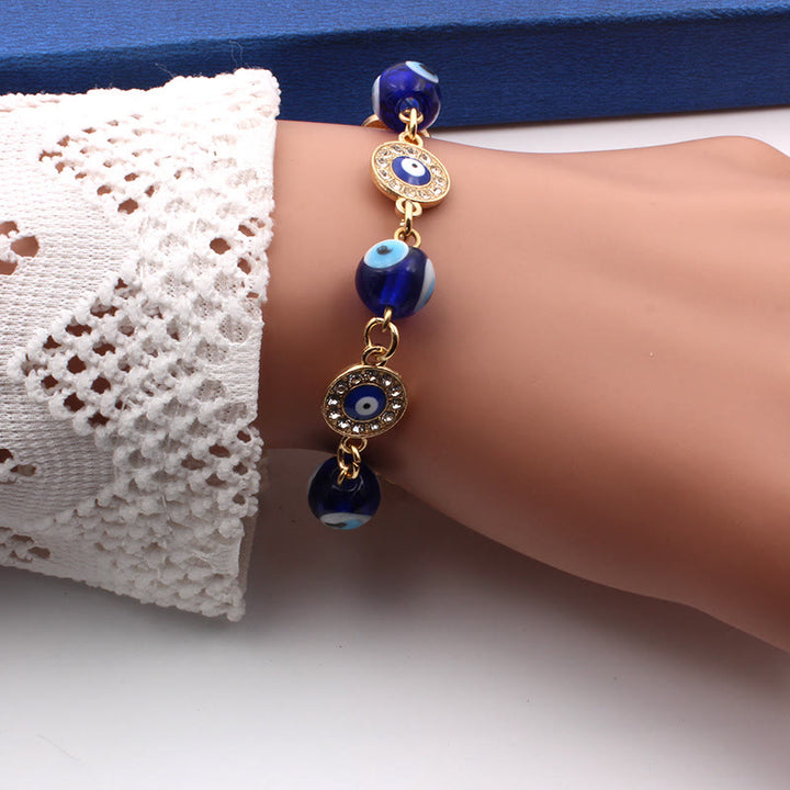 Olivenorma "Always Protected" Gold Chain Evil Eye Bracelet  - image 6