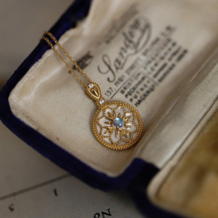 Olivenorma Natural Moonstone Floral Pendant Necklace - image 3