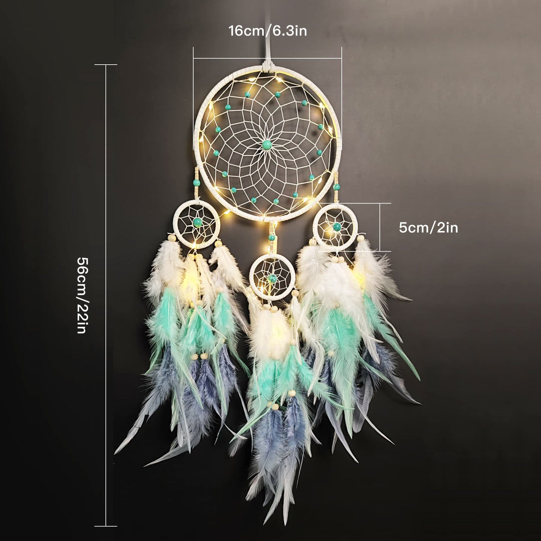 Olivenorma Indian Style Three Ring Feather Dream Catcher - image 17