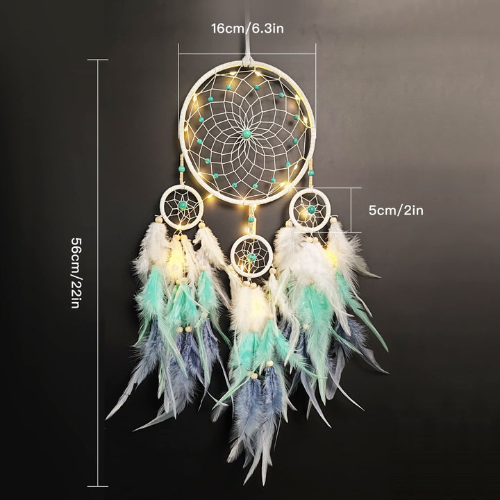Olivenorma Indian Style Three Ring Feather Dream Catcher - image 17