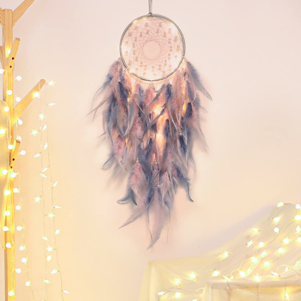 Olivenorma LED Light Up Handmade Feather Dream Catcher - image 1