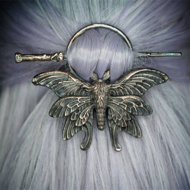 Delicate Vintage Coppery Moth Hairpin - Moth - image 0