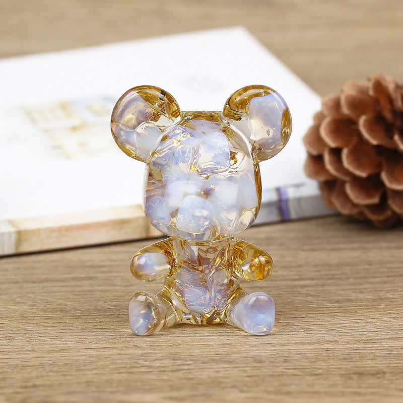 Olivenorma Cute Crystal Bear Gemstone Decoration - Opal - image 32