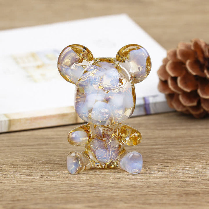 Olivenorma Cute Crystal Bear Gemstone Decoration - Opal - image 32