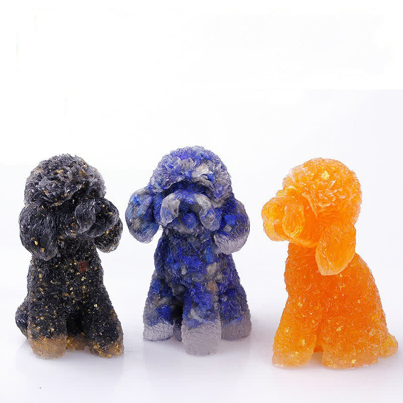 Olivenorma Natural Crystal Poodle Gemstone Decoration  - image 0