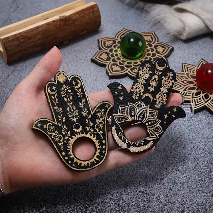 Olivenorma Hamsa Wing Gemstone Display Crystal Ball Stand Decoration - image 3