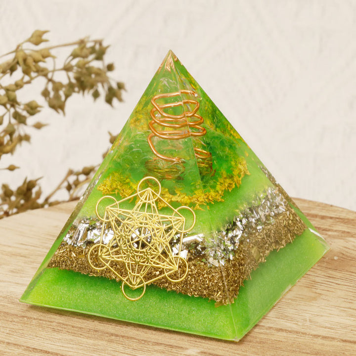 Olivenorma Green Life Metatron's Cube Orgone Pyramid - image 1