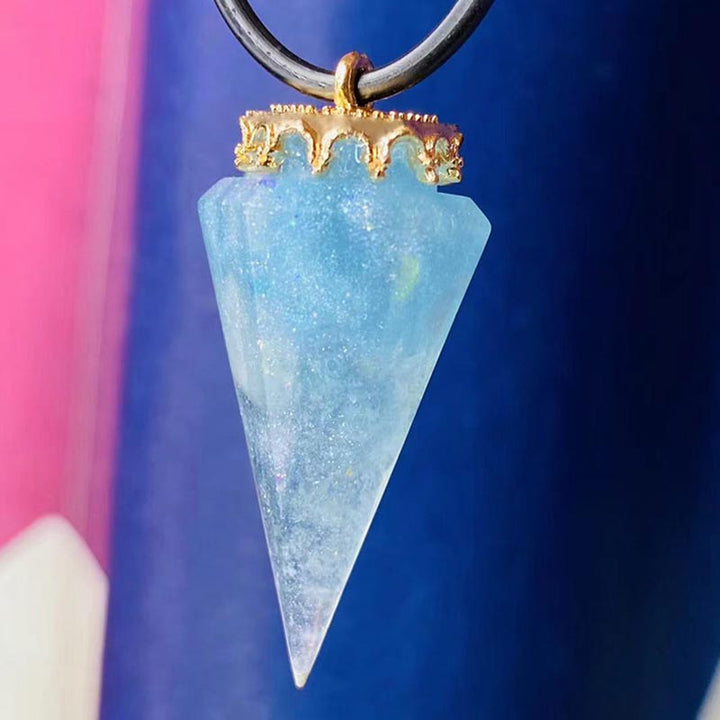 Olivenorma Natural Crystal Healing Necklace - Aquamarine&Clear Crystal - image 0