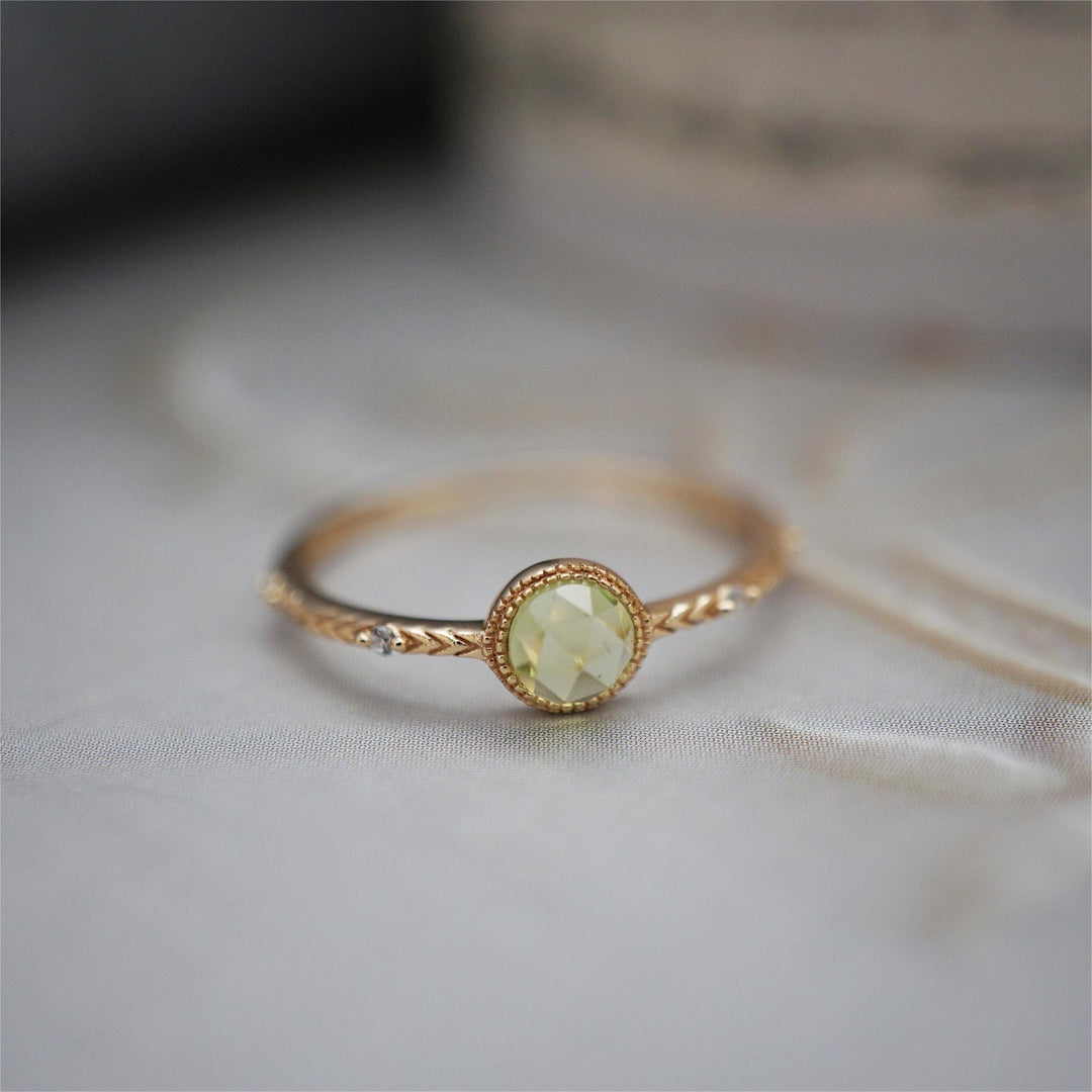 Olivenorma Natural Round Cut Green Peridot Ring - image 10