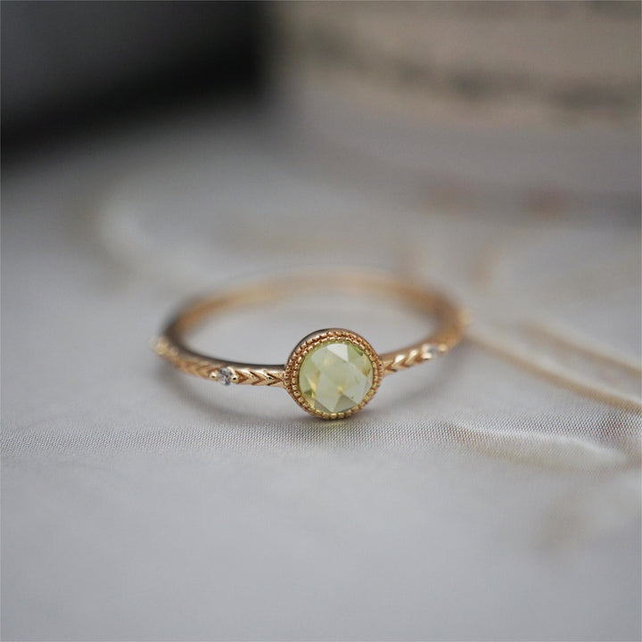 Olivenorma Natural Round Cut Green Peridot Ring - image 10