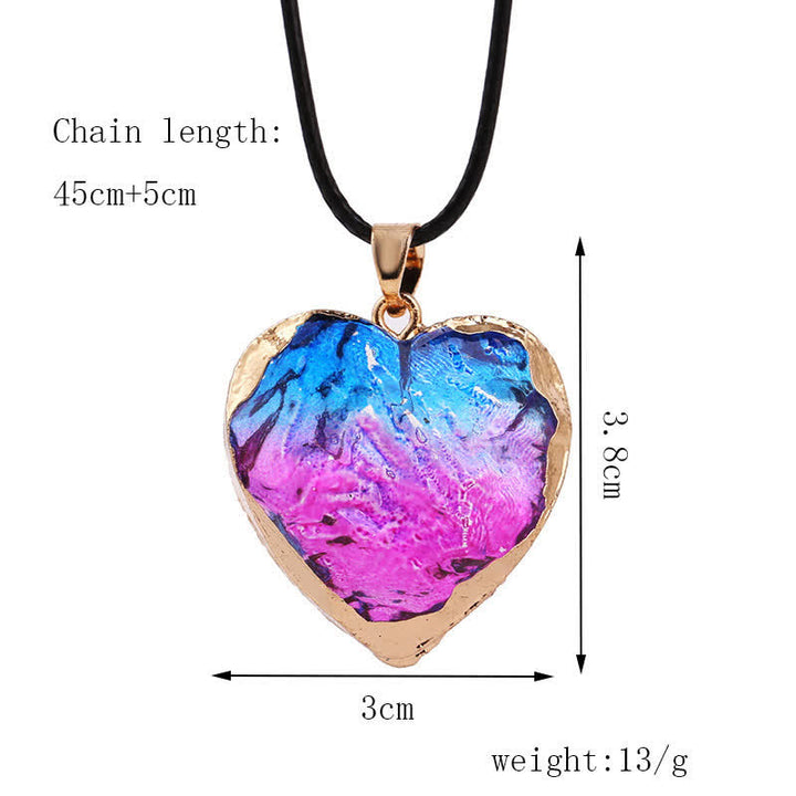 Creative Heart Crystal Fluorite Necklace - image 12