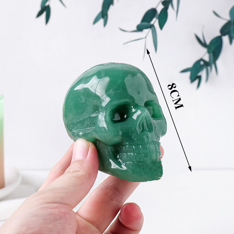 Olivenorma 3inch Amethyst Skull Statue Healing Gemstone Decoration - Green Aventurine - image 12