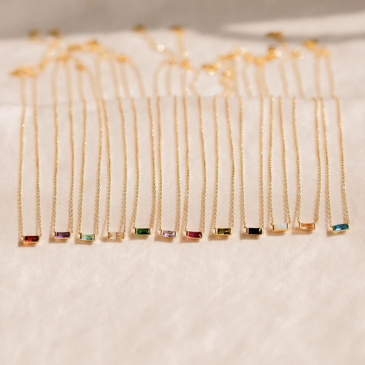 Olivenorma Simple Rectangular Birthstone Pendant Stainless Steel  Gift Card Necklace - image 45