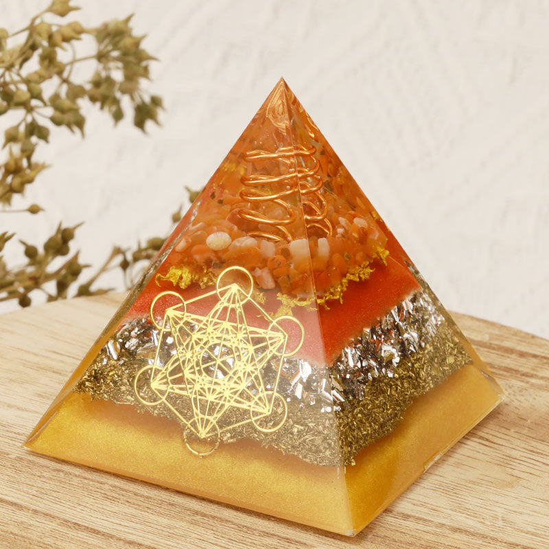 Olivenorma Sun Stone Metatron's Cube Orgone Pyramid - image 1