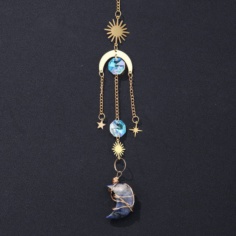 Sun And Moon Crystal Handmade Gemstone Ornament - Sodalite - image 11