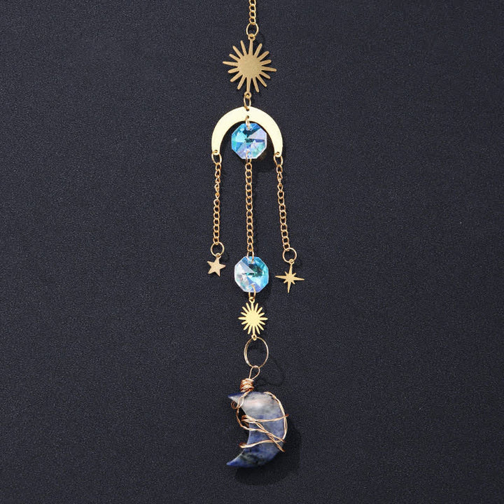 Sun And Moon Crystal Handmade Gemstone Ornament - Sodalite - image 11