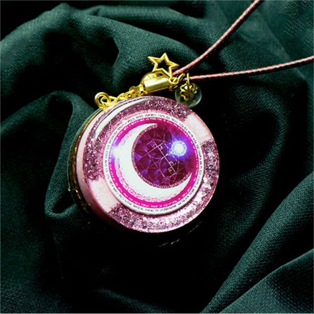 Olivenorma Moonlight Streamer Moon Phase Pink Pendant Orgone Necklace - image 5