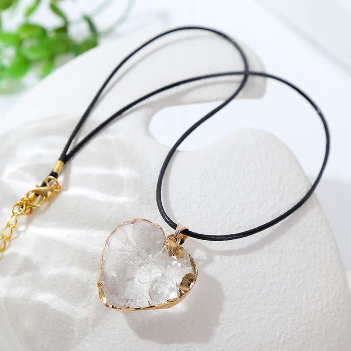 Creative Heart Crystal Fluorite Necklace - image 2