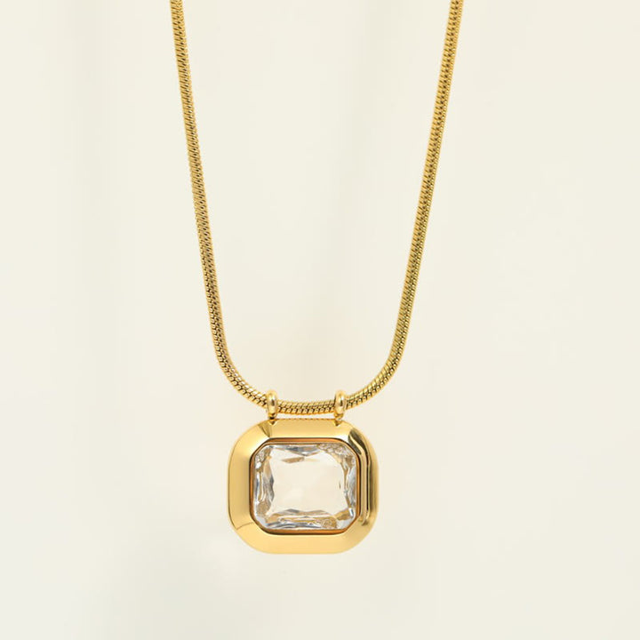 Olivenorma Sliding White Crystal Stainless Steel Necklace - image 3