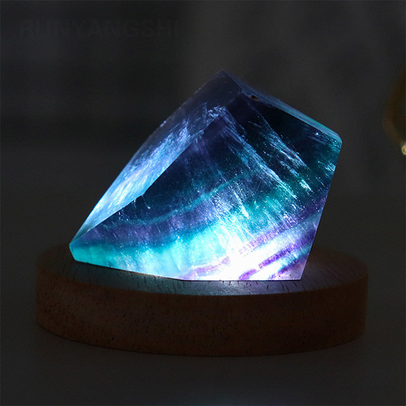 Olivenorma Fluorite Irregular Crystal Lamp Decoration - Fluorite - image 0