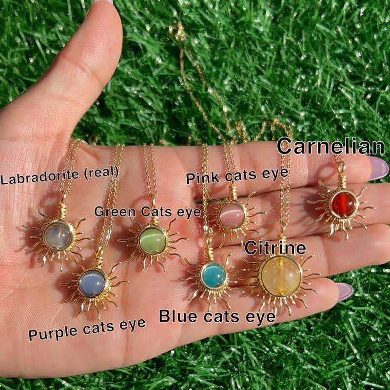Olivenorma "Catch the sun's rays" - Wire Wrapped Sun Necklace - image 7