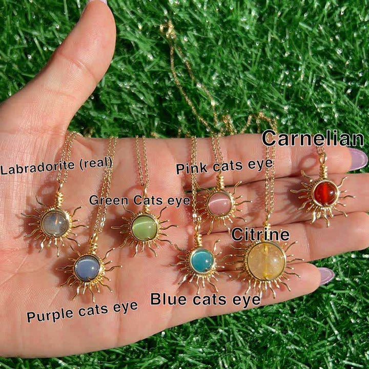 Olivenorma "Catch the sun's rays" - Wire Wrapped Sun Necklace - image 7