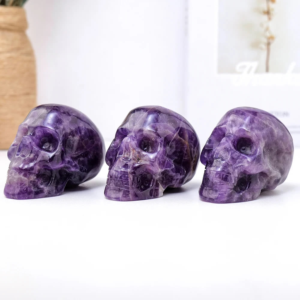 Olivenorma 3inch Amethyst Skull Statue Healing Gemstone Decoration - image 3