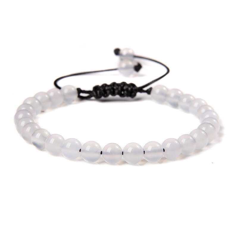 Olivenorma Natural 6mm Stone Beads Braided Wrap Bracelet - White Agate - image 32