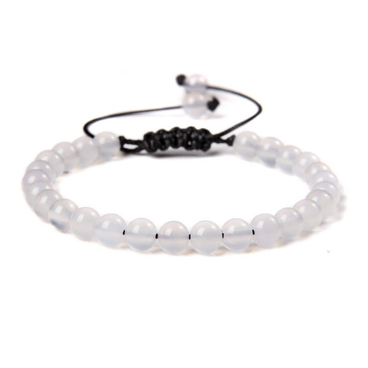 Olivenorma Natural 6mm Stone Beads Braided Wrap Bracelet - White Agate - image 32
