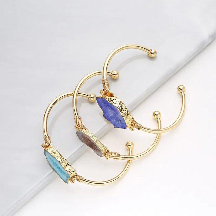 Olivenorma Natural Stone Irregular Agate Cluster Winding Handmade Bracelet - image 12