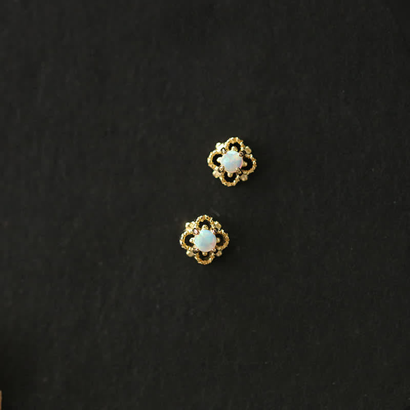 Olivenorma Delicate Vintage Opal Rhombic Earrings - image 9