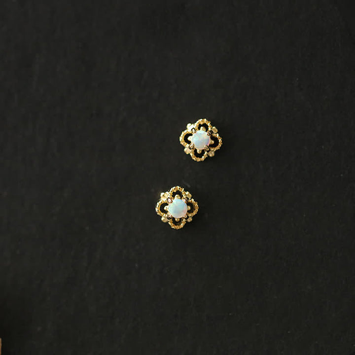 Olivenorma Delicate Vintage Opal Rhombic Earrings - image 9