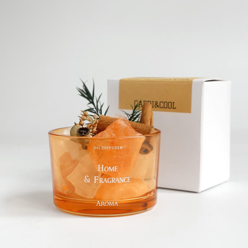 Olivenorma Natural Crystal Flameless Essential Oil Crystal Aromatherapy - Clear Crystal&Sun Stone - White Peach Oolong - image 4