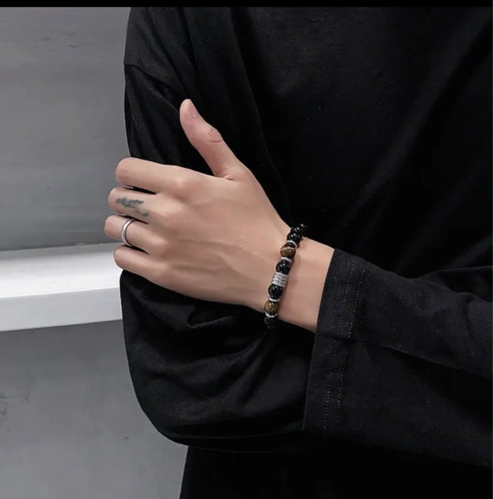 Olivenorma Red Tiger Eye Obsidian Men Bracelet - image 2