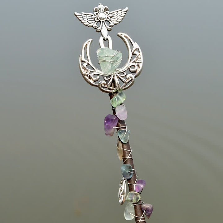 Olivenorma Natural Fairy Moon With Feather Crystal Wands - Fluorite - image 6