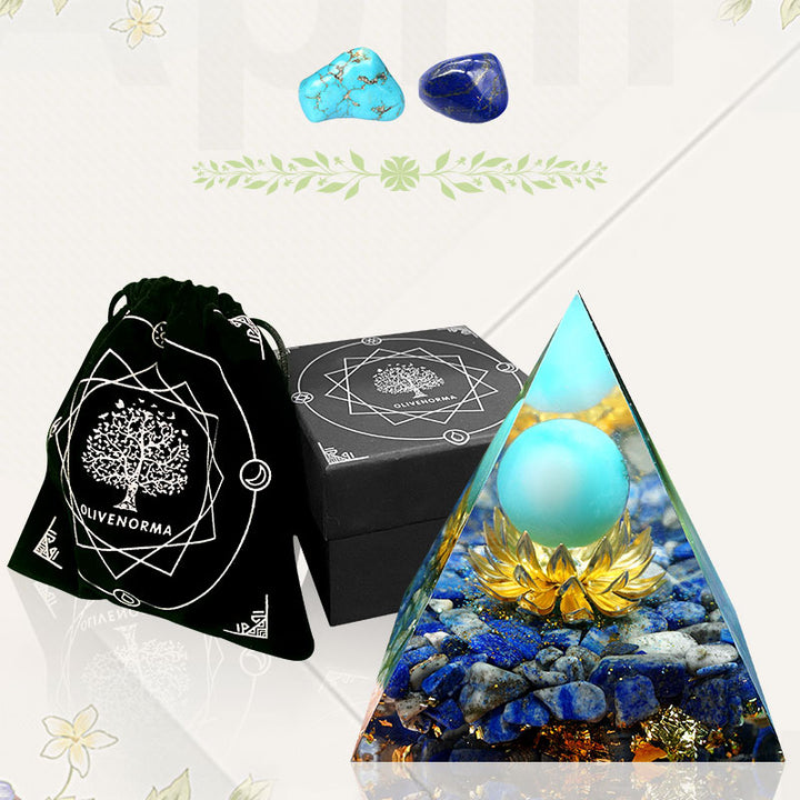 Olivenorma The Spiritual Expansion Turquoise & Lapis Lazuli Orgone Pyramid - image 1