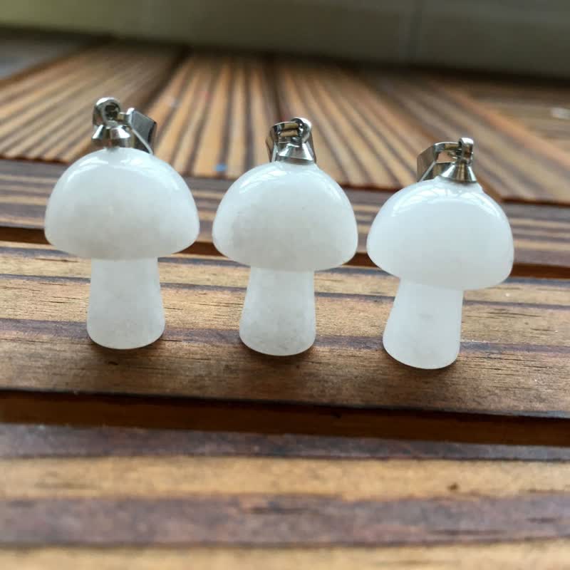 Olivenorma Spiritual Attunement Mushroom Design Healing Necklace - White Jade - image 10