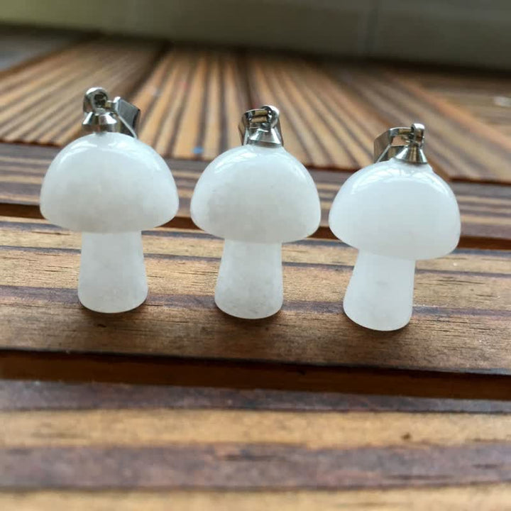 Olivenorma Spiritual Attunement Mushroom Design Healing Necklace - White Jade - image 10