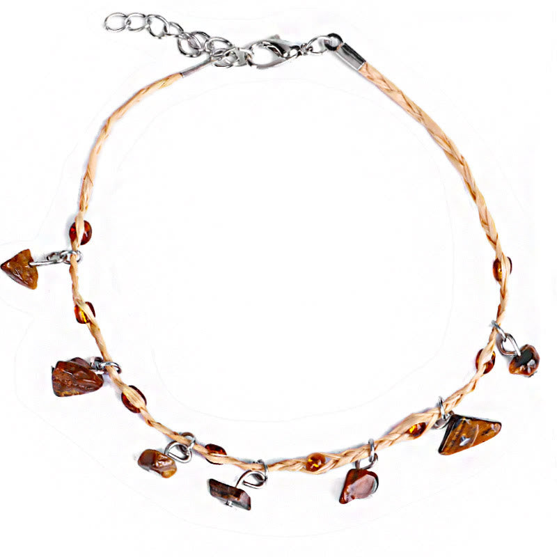 Olivenorma Natural Crystal Gravel Pendant Bracelet Anklet - Tiger Eye - image 1
