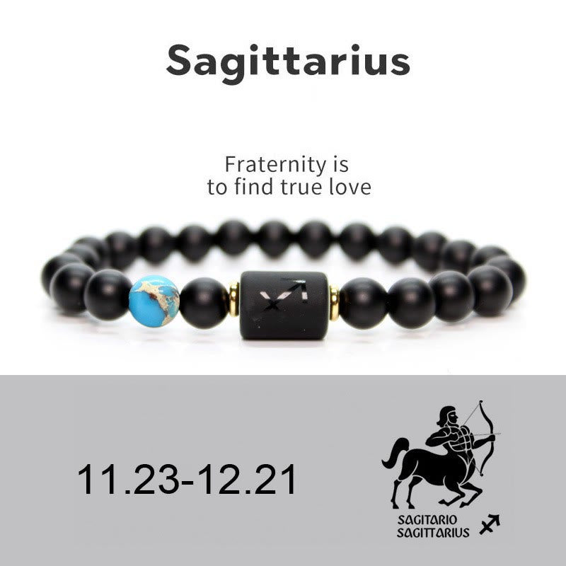 Olivenorma Natural Black Onyx Zodiac Men Bracelet - Sagittarius#Turquoise&Black Onyx - image 21