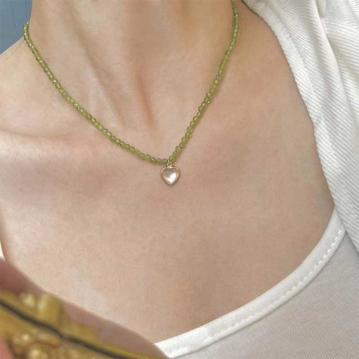 Olivenorma Natural Crystal Metal Plate Pendant Necklace - image 21