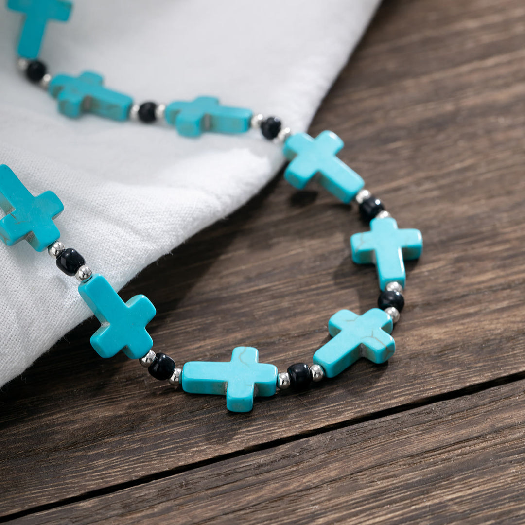 Olivenorma Turquoise Cross Strand Necklace - image 4
