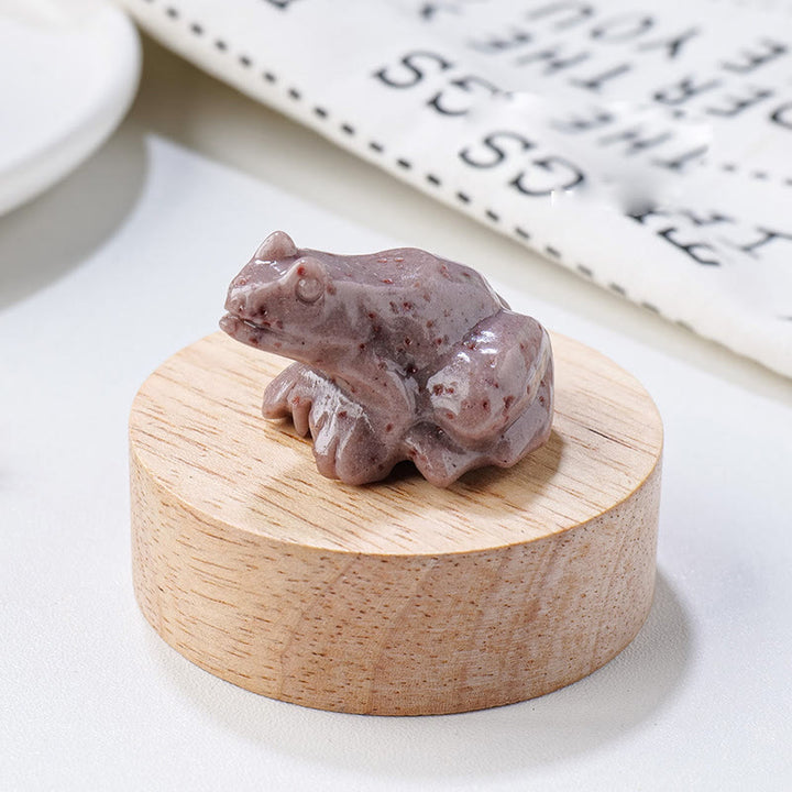 Olivenorma Natural Gemstone Carved Frog Statue Gemstone Decoration - India Agate - image 38