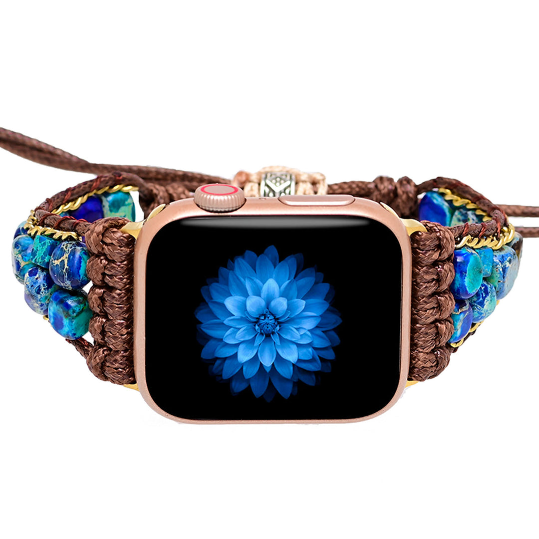 Olivenorma Blue Emperor Stone Apple Watch Strap Wrap Bracelet - image 4