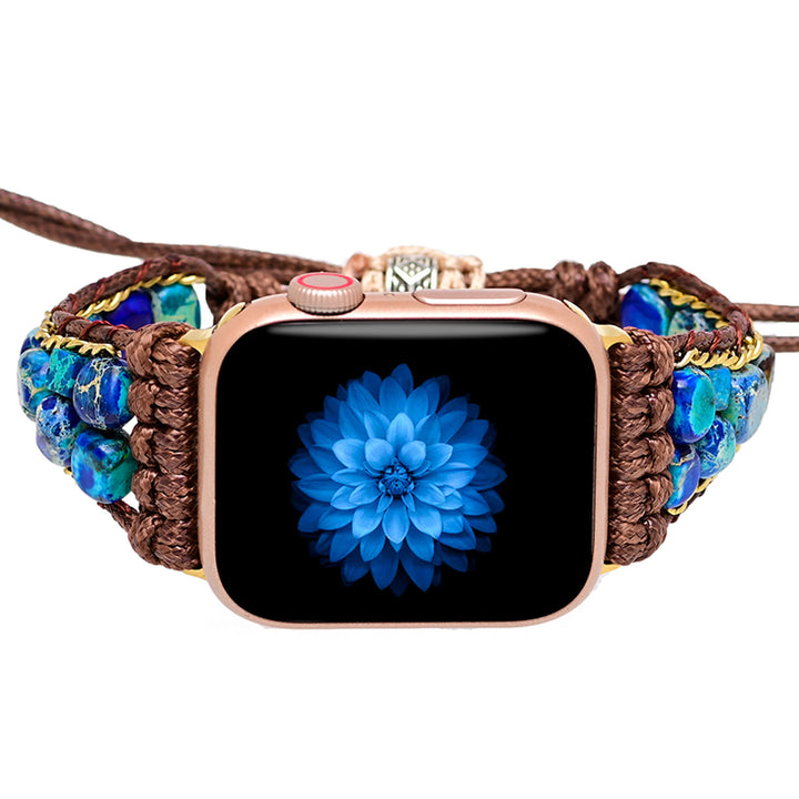 Olivenorma Blue Emperor Stone Apple Watch Strap Wrap Bracelet - image 4