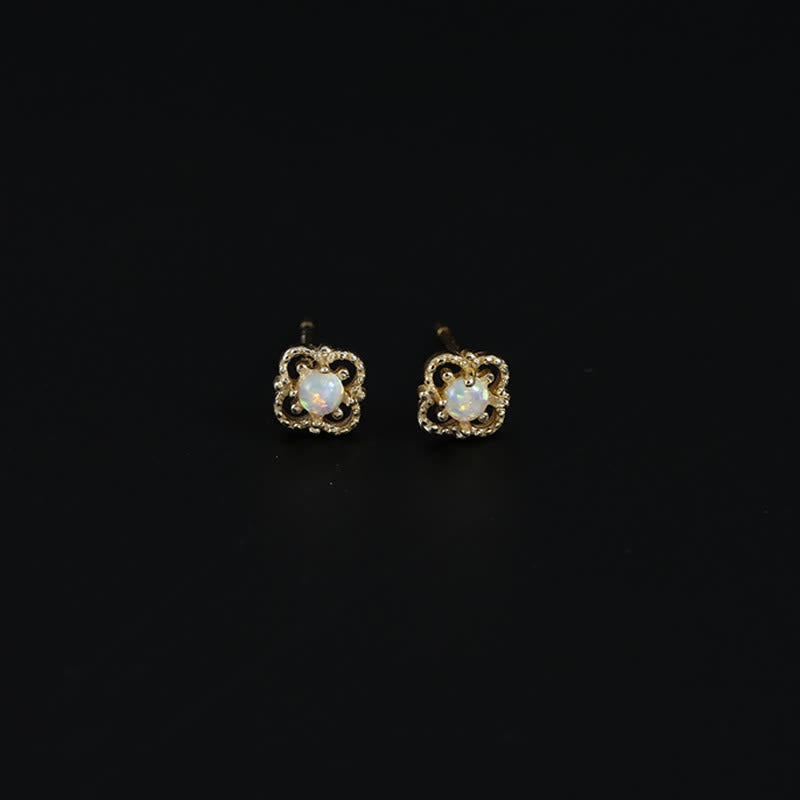 Olivenorma Delicate Vintage Opal Rhombic Earrings - image 7