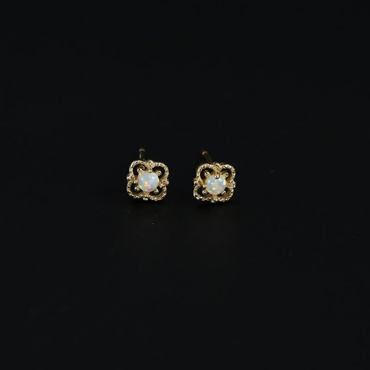 Olivenorma Delicate Vintage Opal Rhombic Earrings - image 7