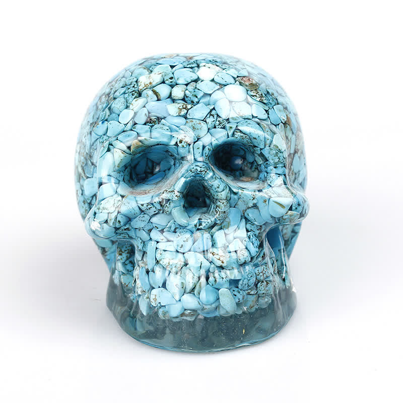Olivenorma Natural Crystal Skull Gemstone Decoration  - Turquoise - image 3