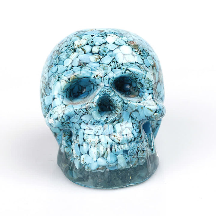 Olivenorma Natural Crystal Skull Gemstone Decoration  - Turquoise - image 3